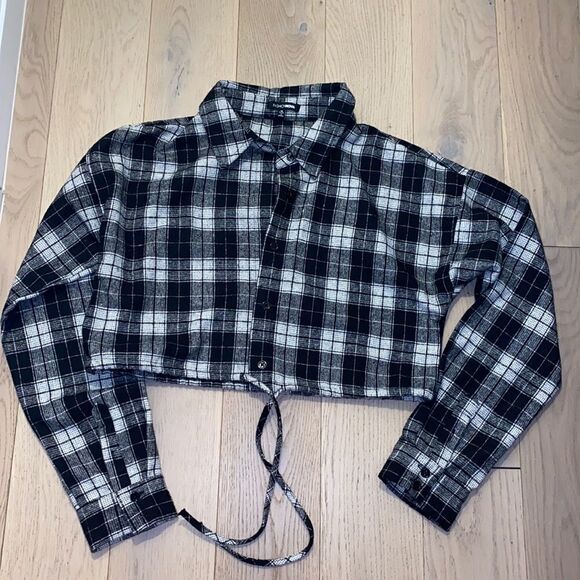 Most Necessary Plaid Top - Black/White - Picture 6 of 7